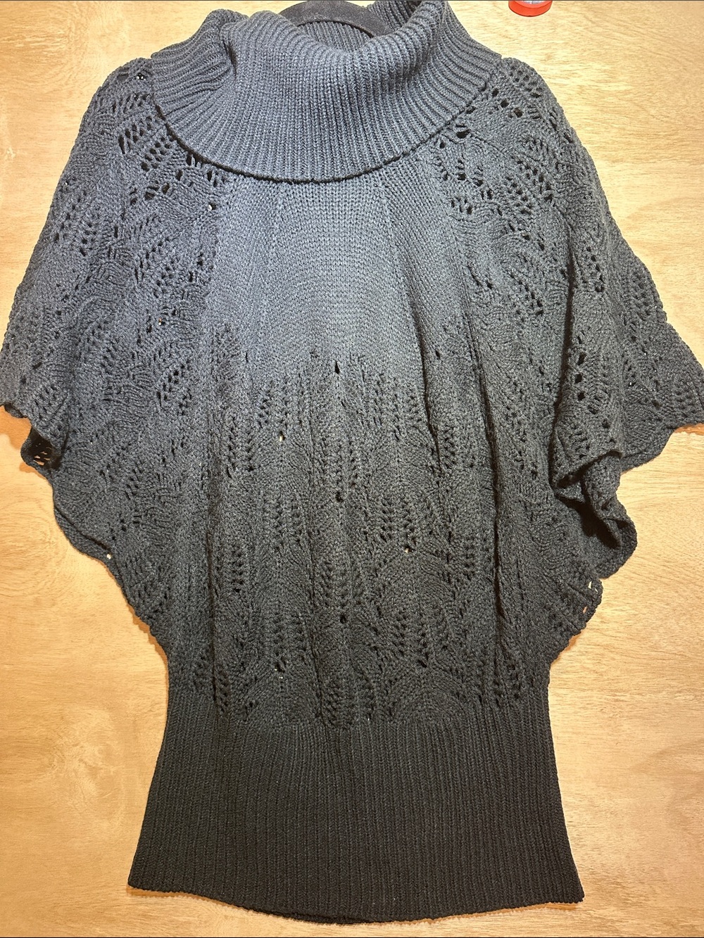 Charming Charlie Turtleneck Short-Sleeve Knit Sweater - Black‎